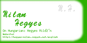 milan hegyes business card